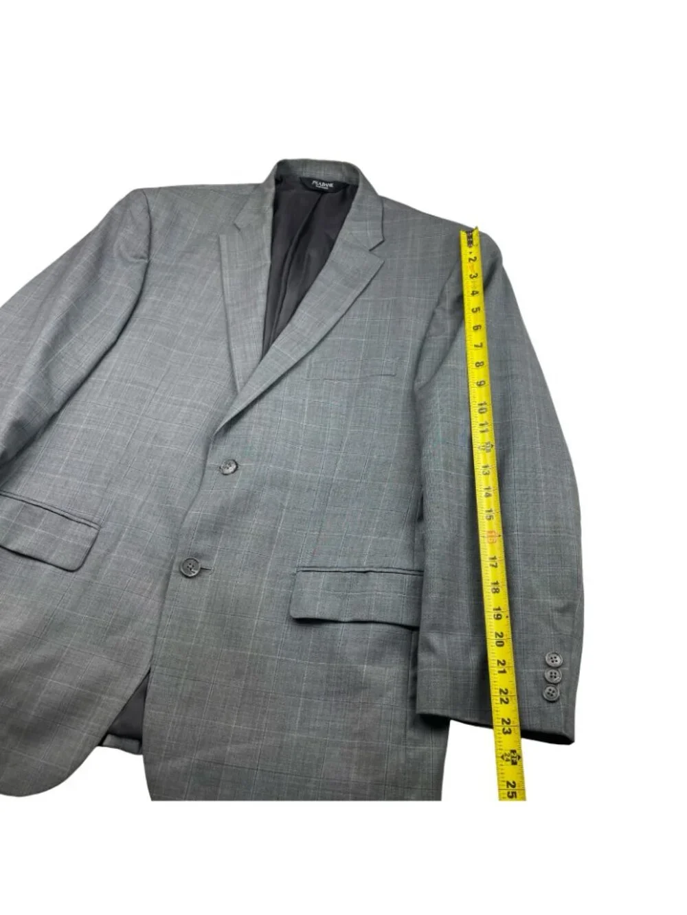 Jos A Bank Men's 100% Wool Tailored Fit 2-Button Blazer Gray/Blue Plaid • 43R